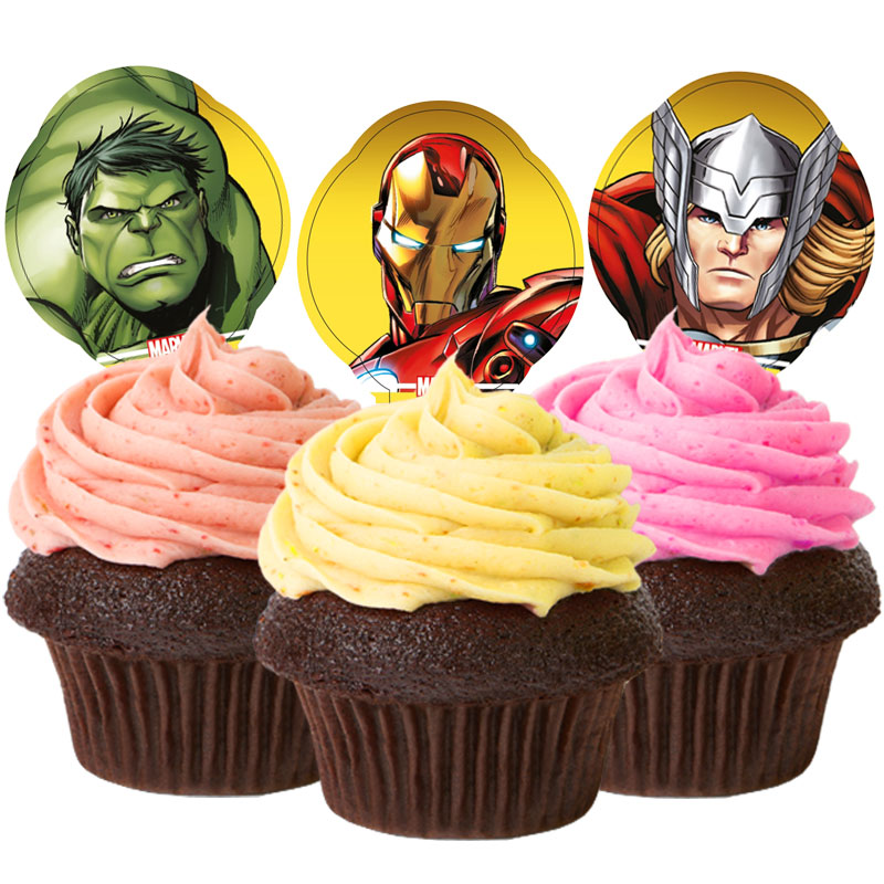 Avengers Tårt- och Muffinsdekorationer Ätbara