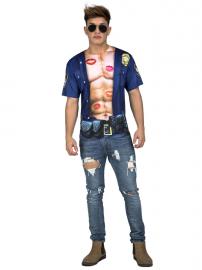 Muscular Policeman Fotorealistisk T-Shirt