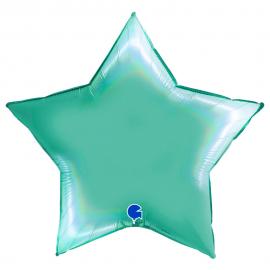 Stor Ballong Stjärna Holografisk Platinum Tiffany