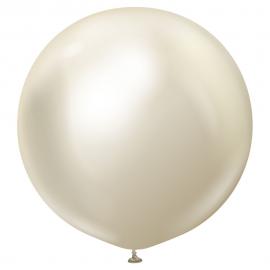Guldiga Gigantiska Chrome Latexballonger White Gold 2-pack