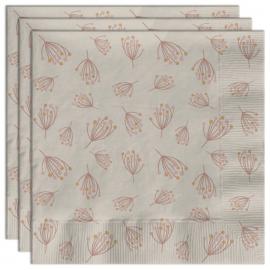 Pappersservetter Blomning Beige/Rosa 20-pack