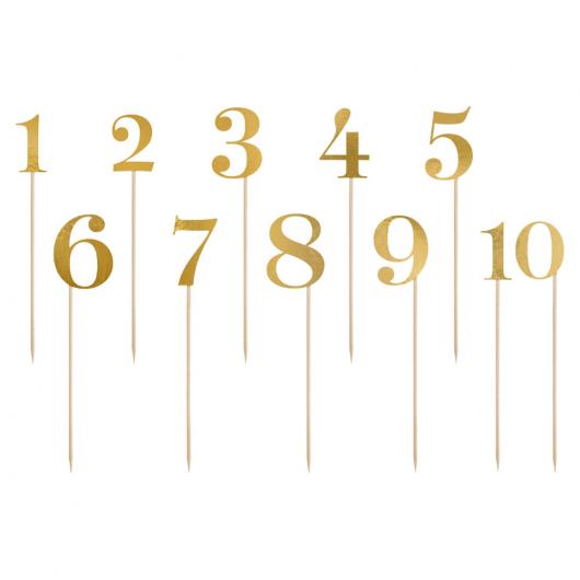 Bordsnummer På Pinne Guld