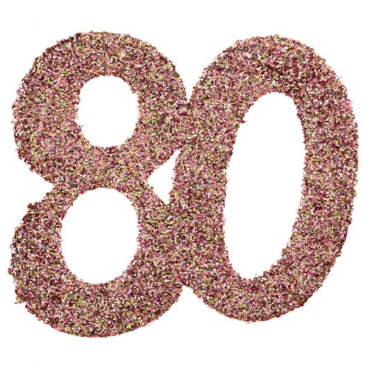 Glitterkonfetti 80 År Roseguld