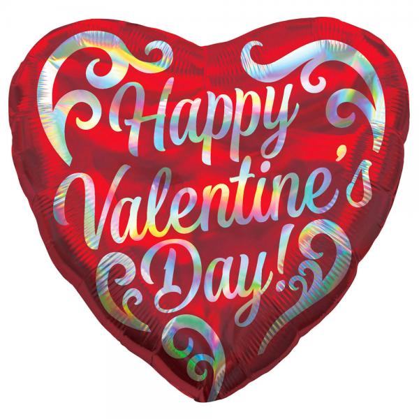 Happy Valentines Day Ballong Regnbgsskimrande