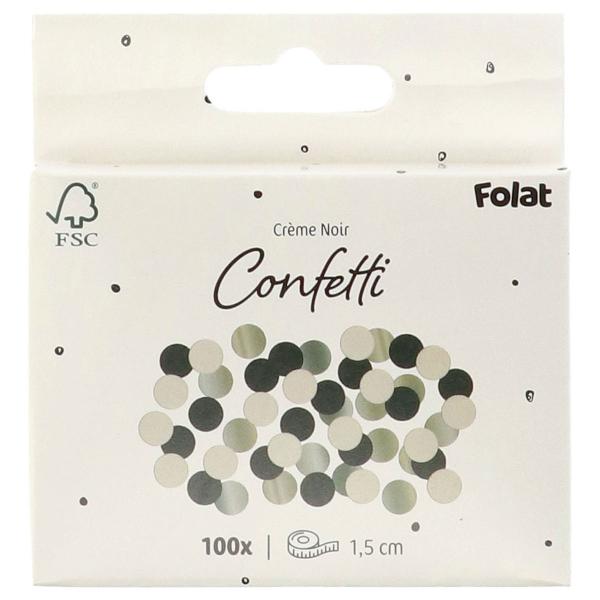 Rund Konfetti Svart/Krmvit/Krmgul 100-pack