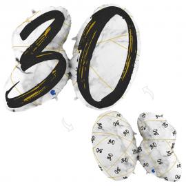 Marble 30 Holografisk Sifferballong Svart