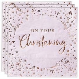 Servetter On Your Christening Ljusrosa