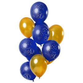Happy 80th Ballonger Mörkblå & Guld
