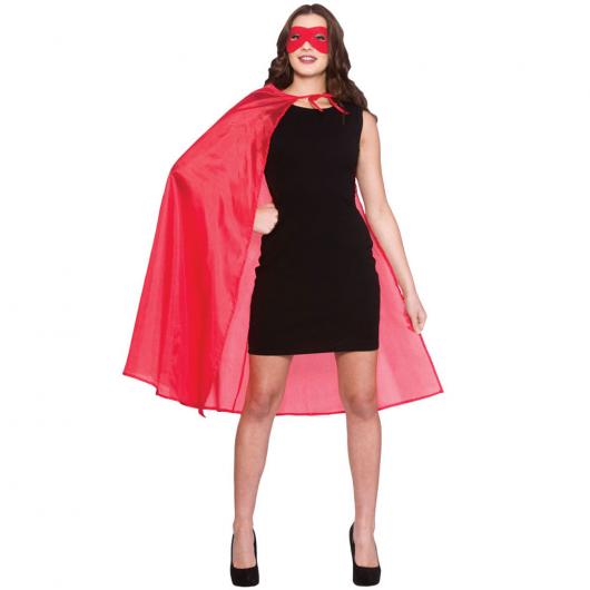 Superhjälte Cape och Mask Röd