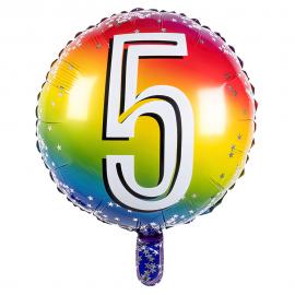 Folieballong Regnbåge 5 år