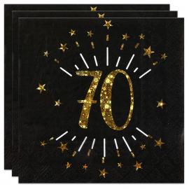 Servetter 70 År Birthday Party Guld