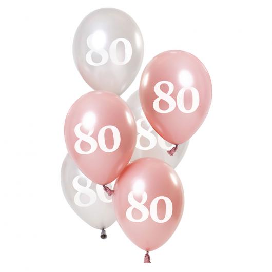 80-års Ballonger Rosa & Silver