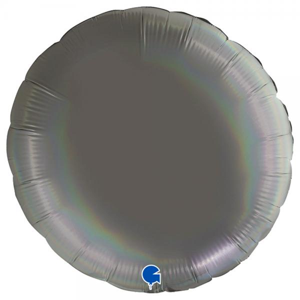 Stor Rund Folieballong Platinum Gr