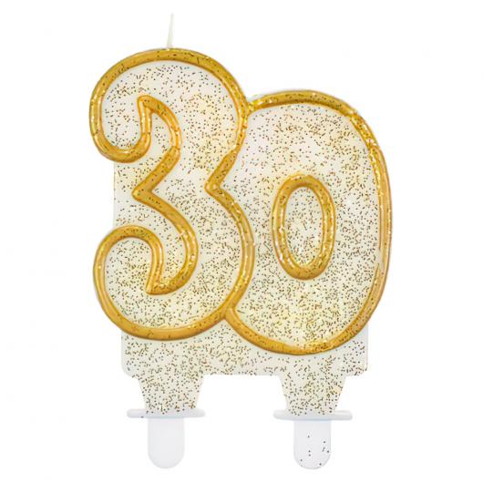 Tårtljus 30 år Glitter