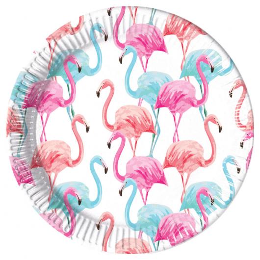 Tropical Flamingo Papperstallrikar
