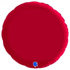 Stor Rund Folieballong Satin Cherry