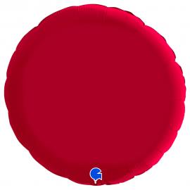 Stor Rund Folieballong Satin Cherry