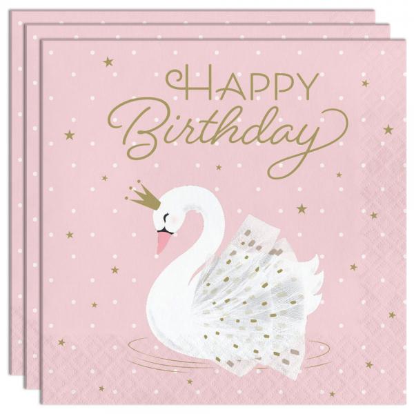 Happy Birthday Servetter Stylish Swan Party