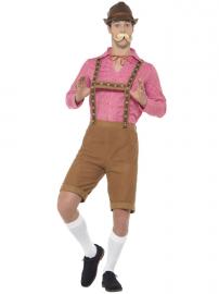 Oktoberfest Lederhosen Dräkt Ljusbrun X-Large