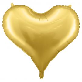 Stor Hjärtformad Ballong Satin Guld