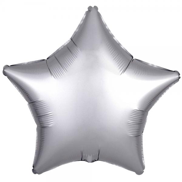 Folieballong Stjrna Platinum Silver Satinluxe