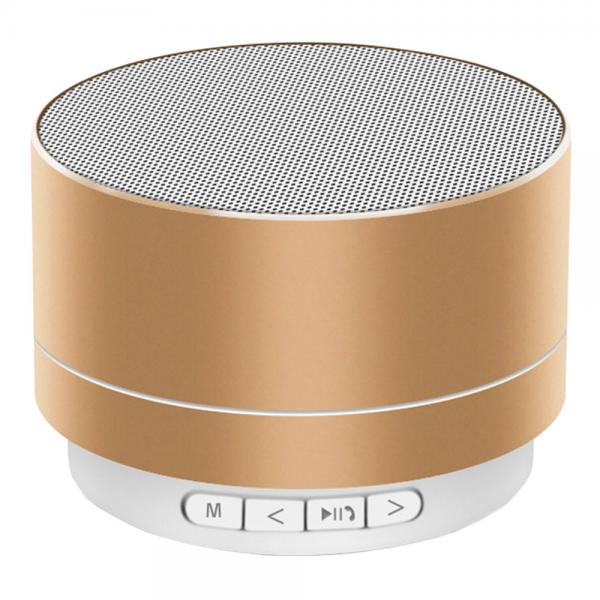 Rund Mini Bluetooth Hgtalare Guld