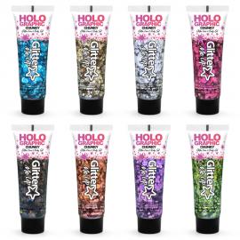 PaintGlow Ansikts- och Kroppsglitter Chunky Glitter Gel Rosa