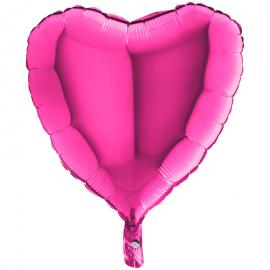 Folieballong Hjärta Magenta