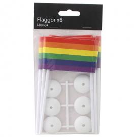 Mini Prideflaggor 6-pack