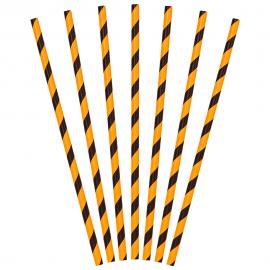 Svarta/Orangea Sugrör 20-pack