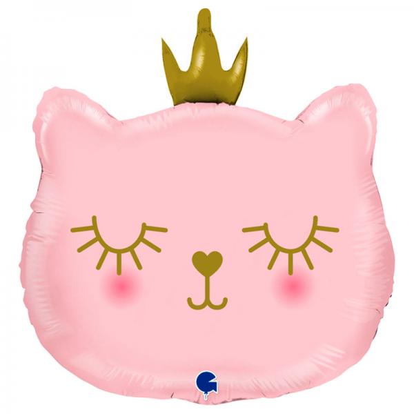 Katt med Prinsesskrona Folieballong