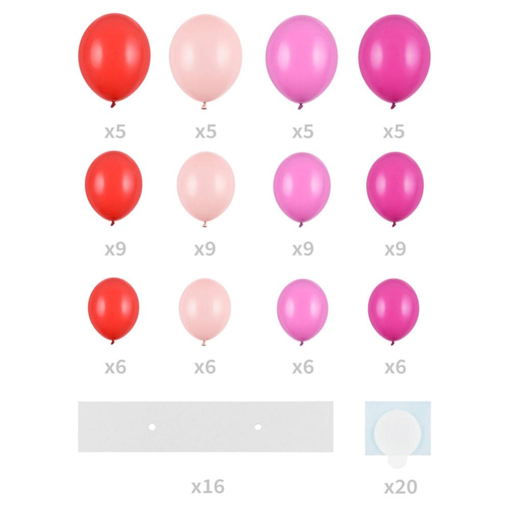 Ballonggirlang Hjärta Rosa & Röd - Partyhallen.se