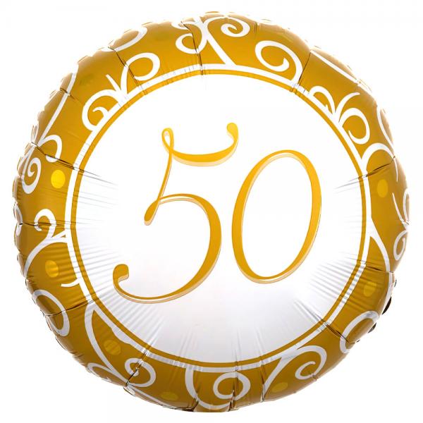 50 rs Folieballong Guld