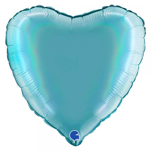 Hjrtballong Holografisk Platinum Tenerife Sea