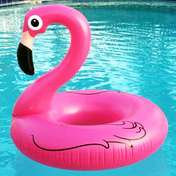 Uppblsbar Flamingo Badring