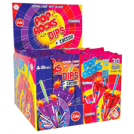 Pop Rocks Dips Poppande Godis Cola/Jordgubb