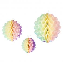 Hängande Honeycomb Dekorationer Regnbågsfärger