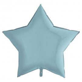 Stor Folieballong Stjärna Pastell Blå