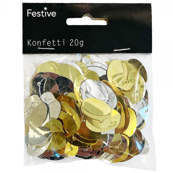 Bordskonfetti Studentmssor Metallic Guld & Silver