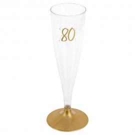 80-års Champagneglas Flergångs Guld