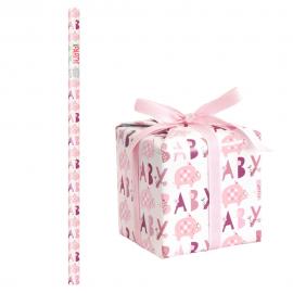 Babyshower Presentpapper Elefant Rosa