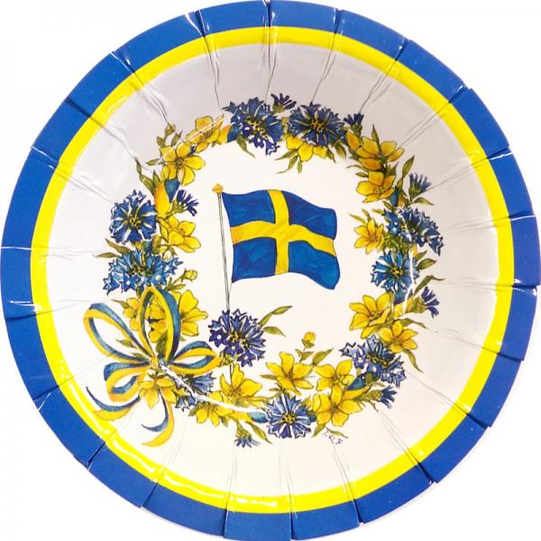 Djupa Tallrikar Den Svenska Flaggan
