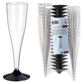 Champagneglas Transparent/Svart 20-pack