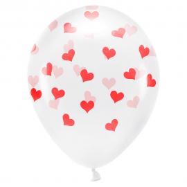Transparenta Ballonger med Röda Hjärtan