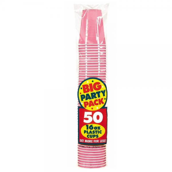 Ljusrosa Plastmuggar 50-pack