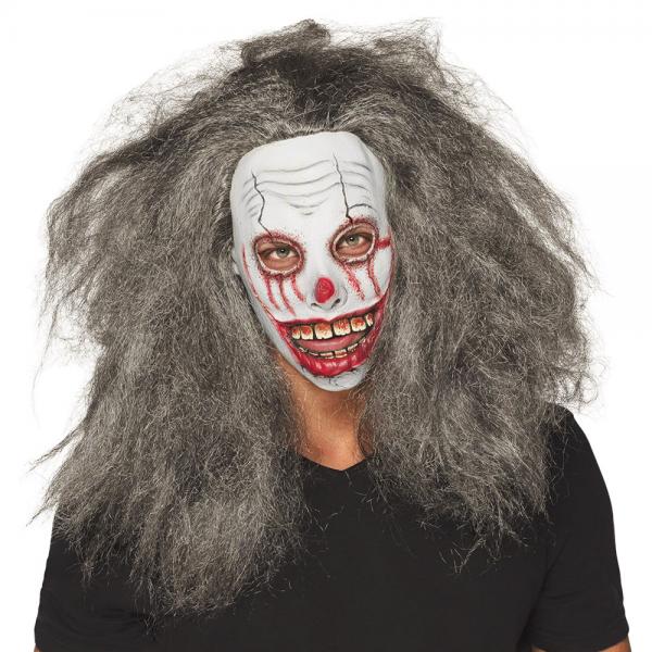 Zombie Clown Mask med Hr