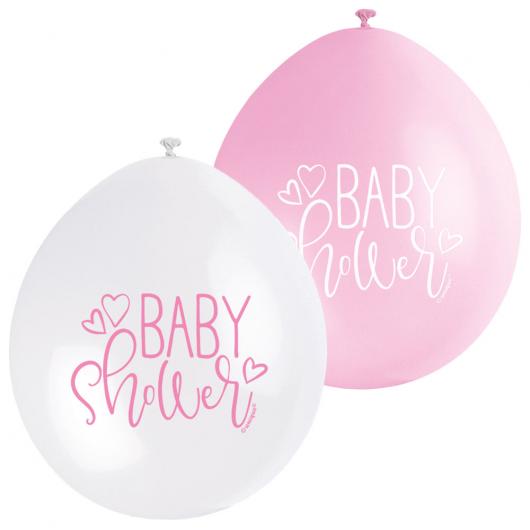 Baby Shower Ballonger Rosa och Vit