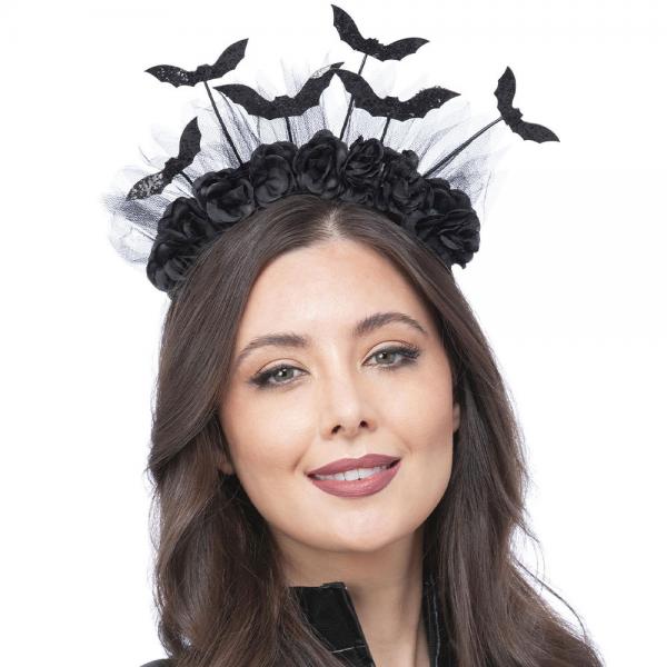 Gothic Fladdermus Diadem med Rosor