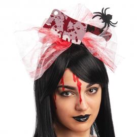 Halloween Diadem Köttyxa och Rosett