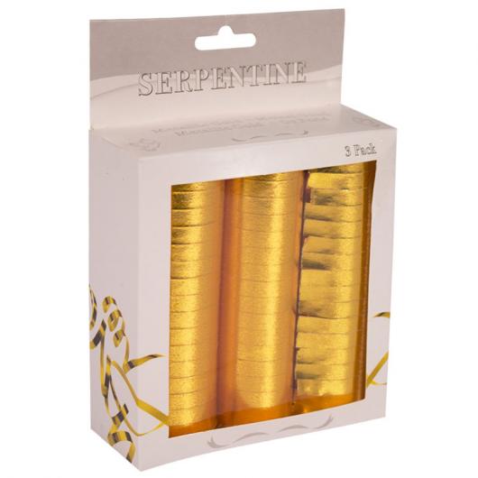 Serpentiner Guld Metallic 3-Pack